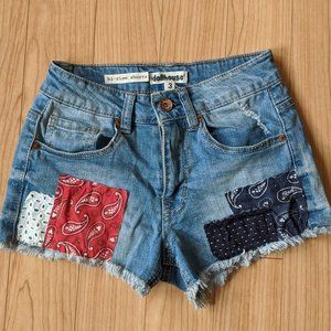 denim hi-rise shorts